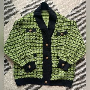 Stunning black and green cardigan